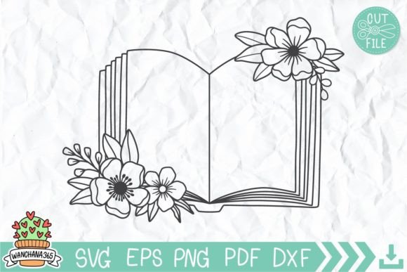 Books with Flowers Monogram: Graphics and Crafts