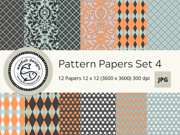 Digital Scrapbook Pattern Papers Set 4
