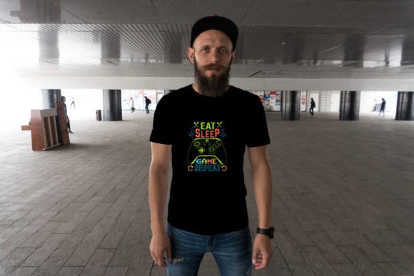 Eat Sleep Game Repeat: Graphics & T-Shirt Designs