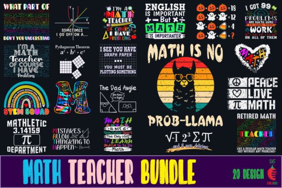 Math Teacher SVG Bundle: Graphics and Crafts for Digital Sellers