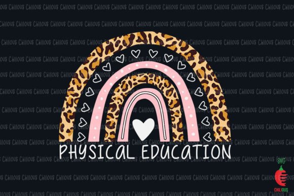 Pe TeacherLeopard Boho Rainbow Graphics & Crafts