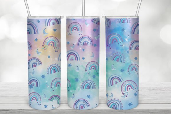 Rainbow BoHo Teacher 20 Oz Tumbler Wrap: Graphics and Crafts for Local Branding