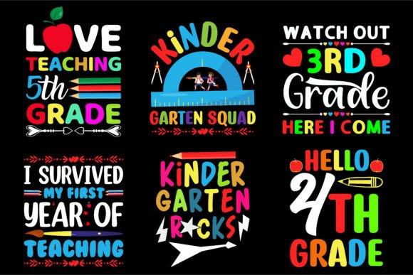 School T-Shirt Design Bundle: Graphics & T-Shirt Designs