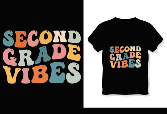 Second Grade Vibes Retro Groovy T-Shirt Graphics